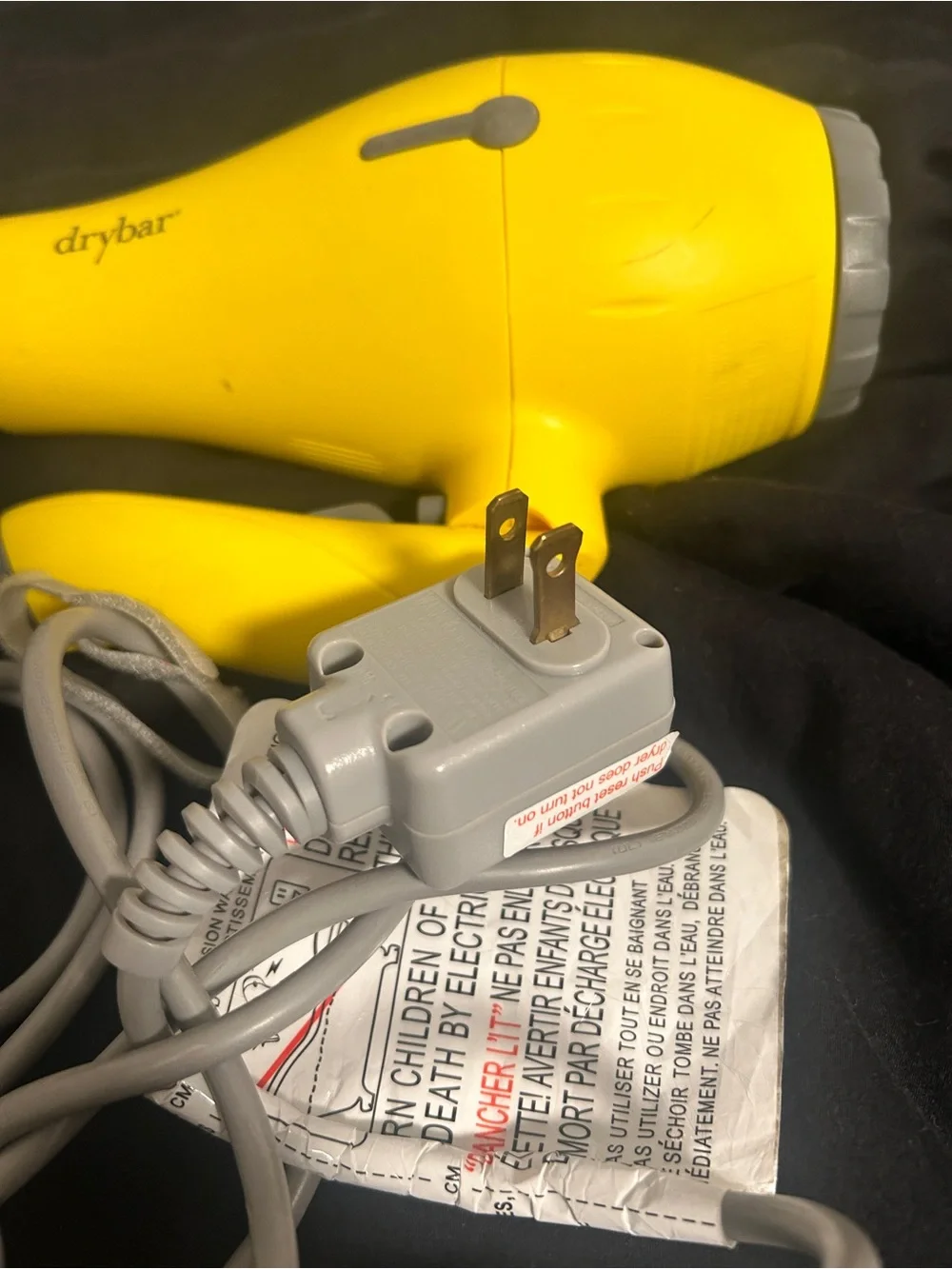 drybar Yellow Folding Travel Hair Dryer